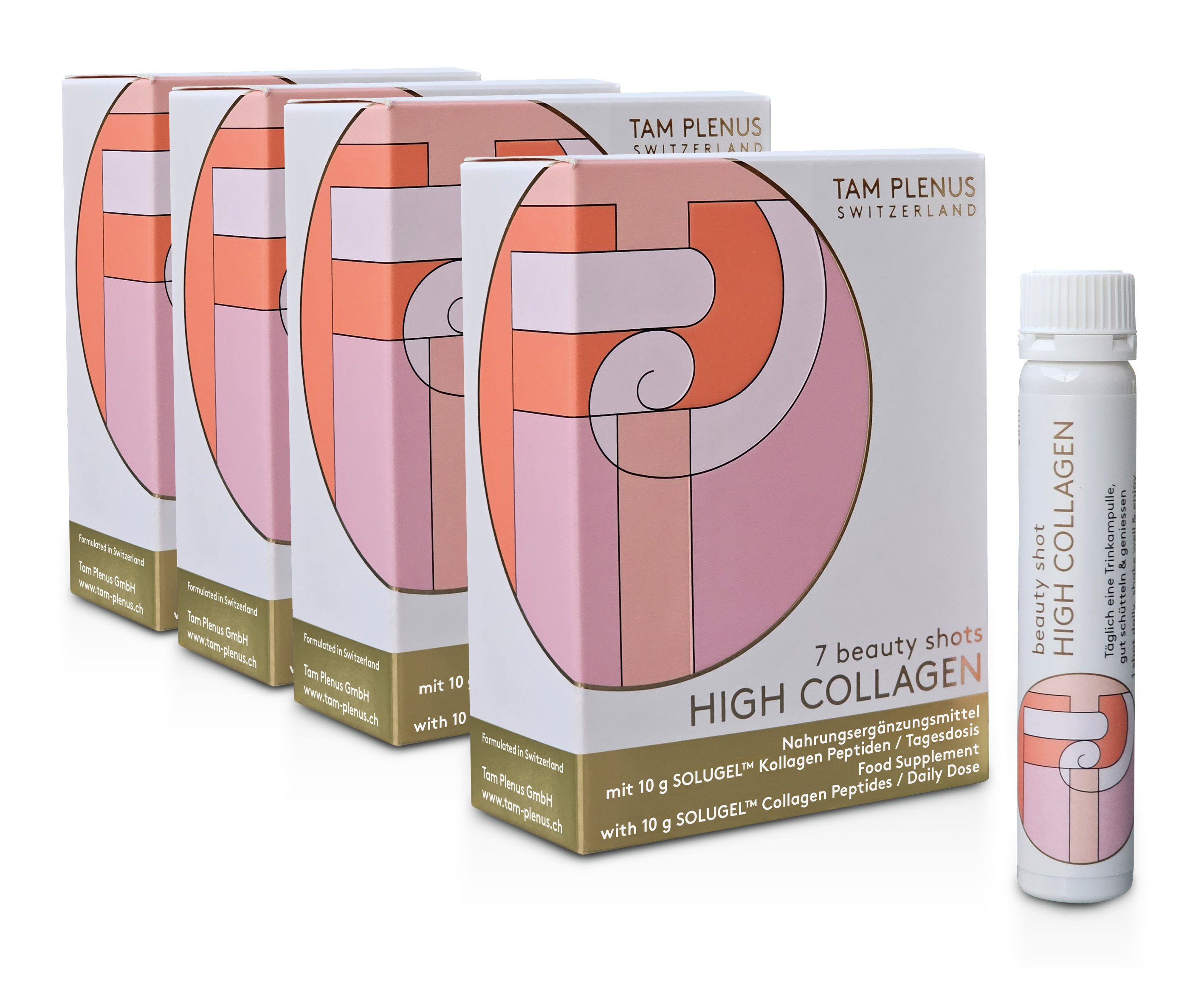 TAM PLENUS Colpi di collagene elevato 4x 7 Trinkamp 25ml (cura mensile)