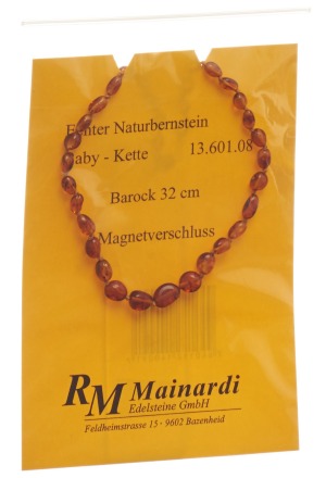 MAINARDI ambra naturale 32cm piede di chiusura magnetico barocco