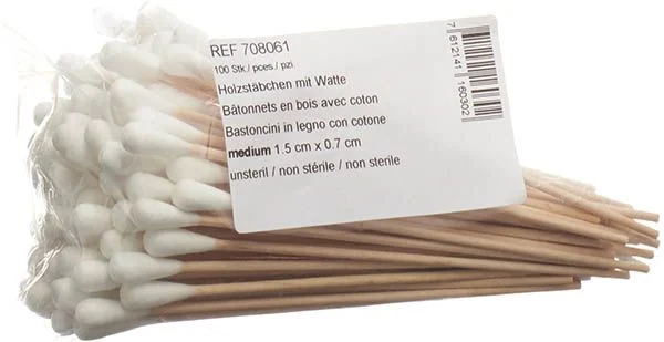 Salzmann cotton fioc legno 150mm M Btl 100 pezzi