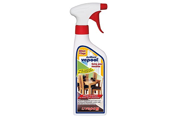 Vepool Brillant cura dei mobili per legno pelle plastica con protezione UV e antipolvere Vapo 500ml