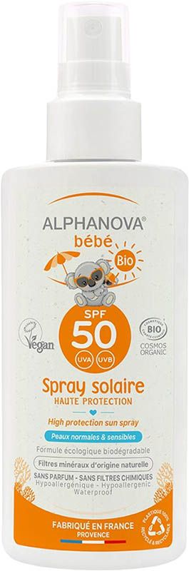 ALPHANOVA® BB Latte solare spray biologico SPF50+ 125g