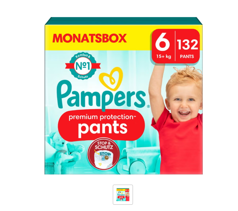 Pampers Prem Prot Pa Gr6 15+kg Ex La mese 132 pezzi
