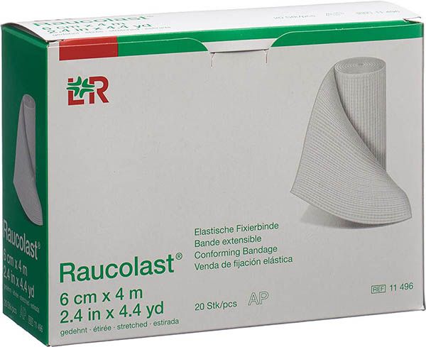 Raucolast benda elastica di fissaggio 6cmx4m 20 pezzi