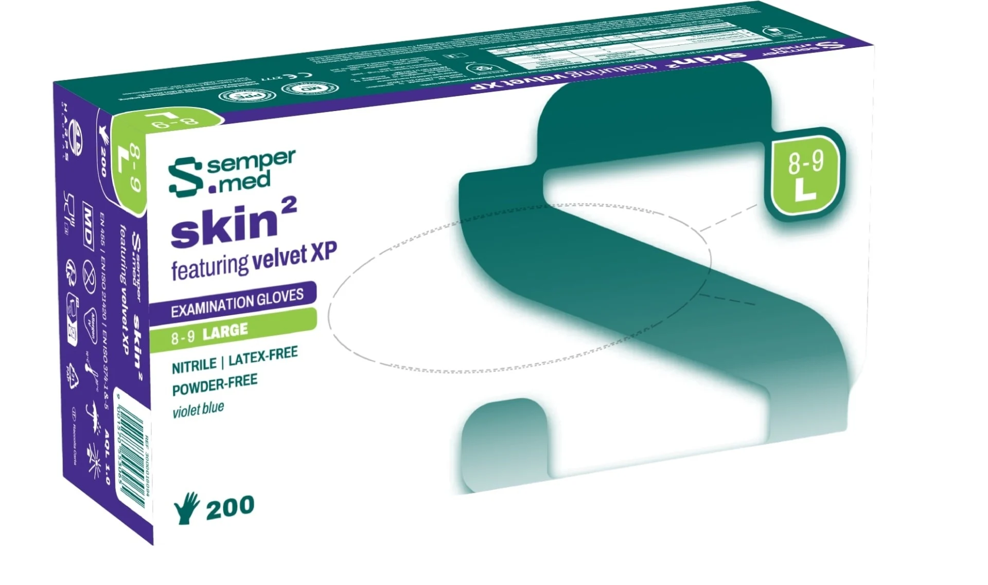 SEMPERMED Skin2 L bianco 200 pezzi
