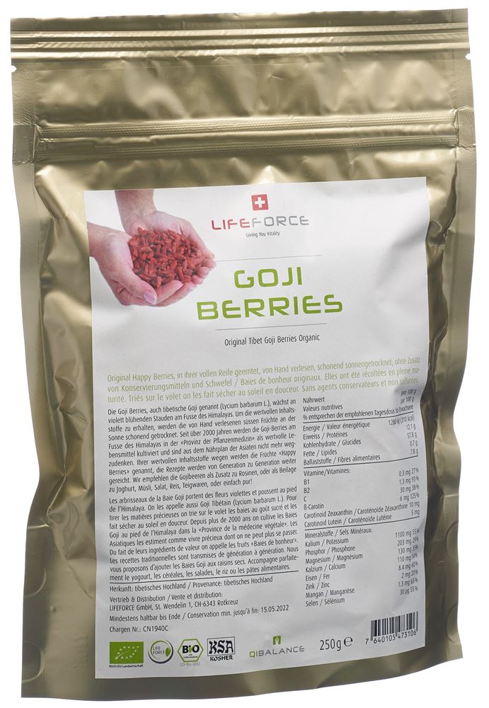 QiBalance Bacche di Goji essiccate bio Btl 250g