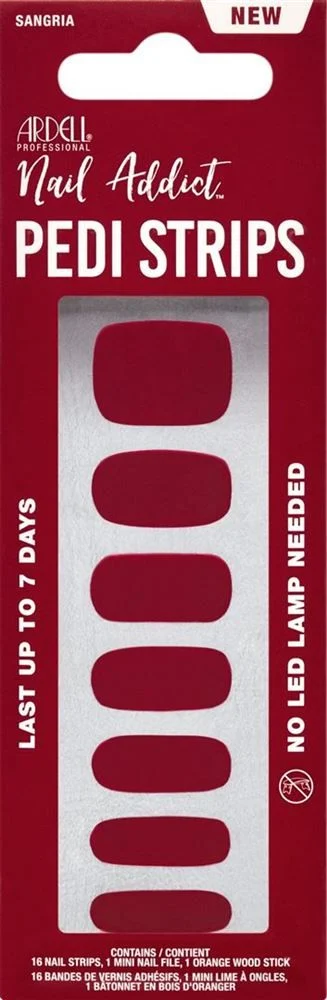 ARDELL Nail Addict Strips Ped Sangria 16 pezzi