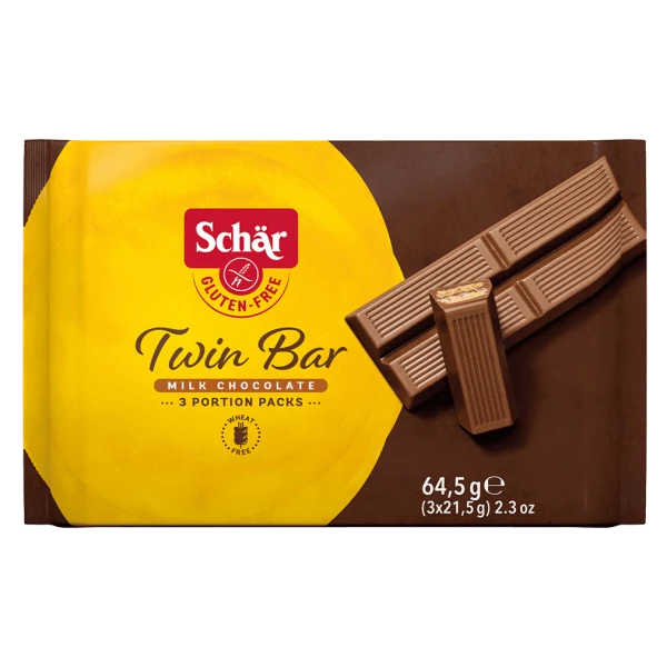 Schär Twin Bar Snack al cioccolato senza glutine 3 x 21,5g