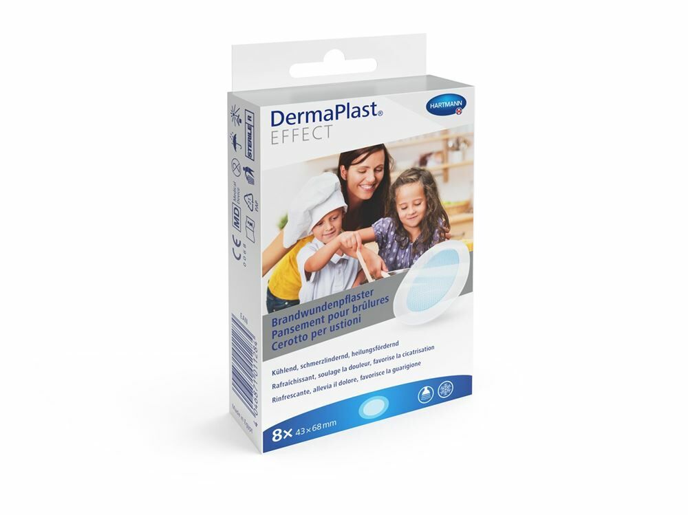 DERMAPLAST Cerotti per ustioni ad effetto 43x68mm 8 pezzi