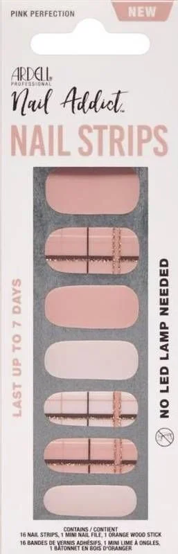 ARDELL Nail Addict Strisce Rosa Perfezione 16 pezzi
