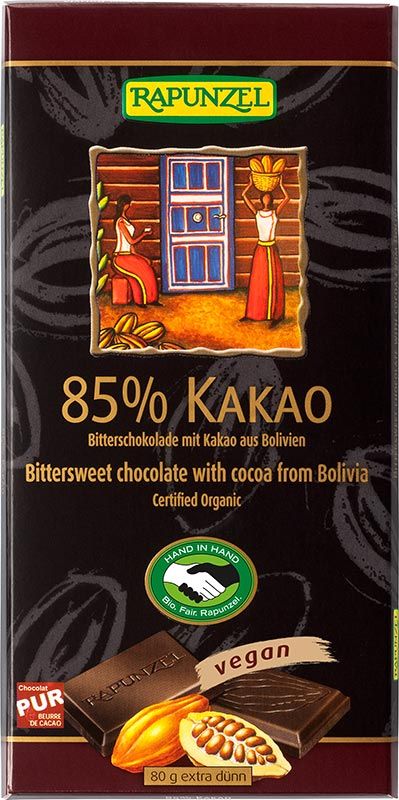RAPUNZEL cioccolato fondente 85% cacao 80g