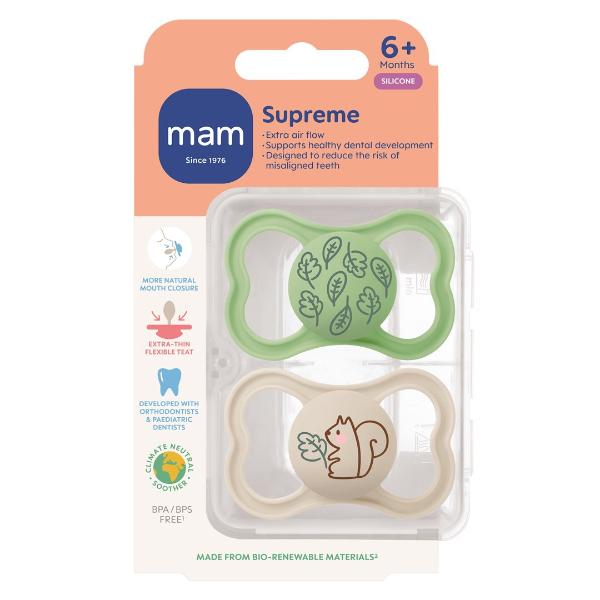 MAM Supreme Nuggi silicone 6-16 mesi 2 pezzi