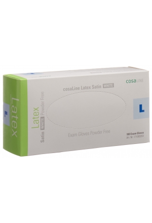 guanti da esplorazione cosaLine L in lattice satinato bianco senza polvere 100 pz.
