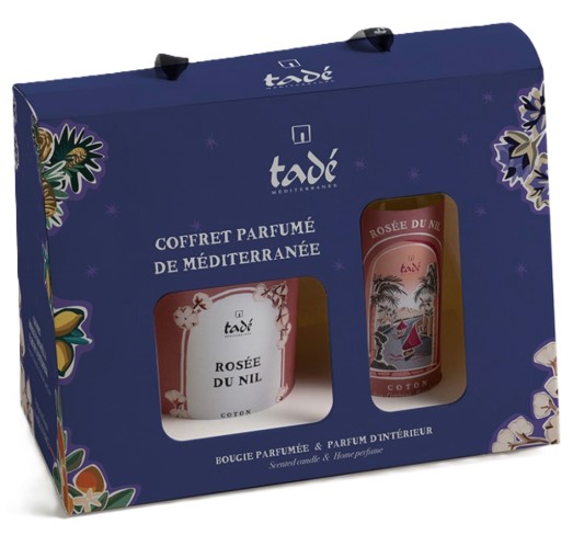 Set regalo Tadé Candele Rosée du Nil + spray al cotone