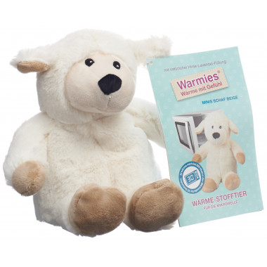 Warmies Minis, pecora riscaldante di peluche beige