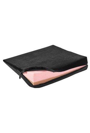 Cuscino a cuneo ELSA speciale 37x37x8/1cm nero con nodi