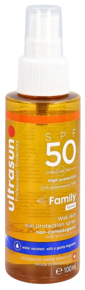 Ultrasun Family Pelle Bagnata SPF50 Spr 100ml