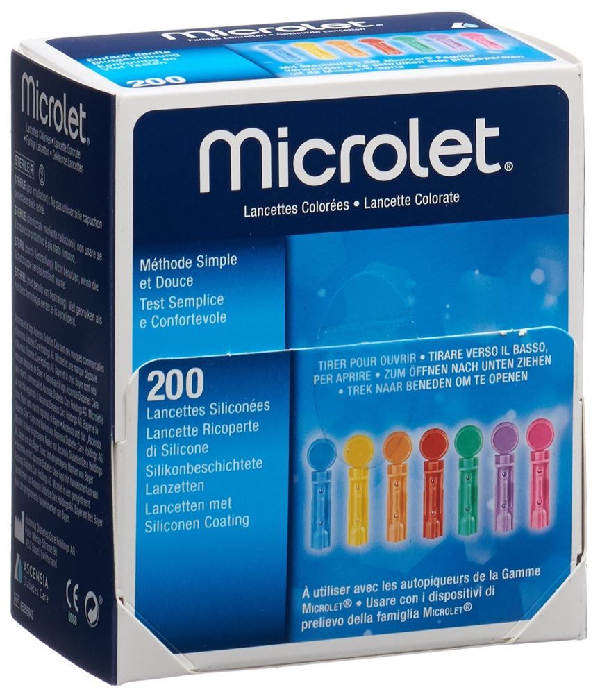 MICROLET (PI-APS) Lancette colorate 200 pz.