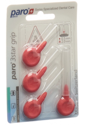 PARO 3STAR-GRIP 2mm xxx-fine rosso zylin 4 pezzi