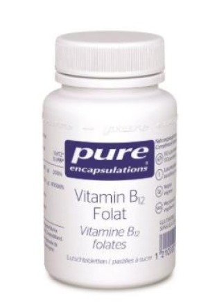 Puro Vitamina B12 Folato pastiglie Svizzera Ds 90 pezzi