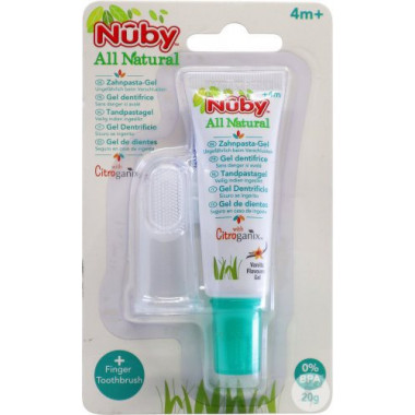 Nuby All Naturals spazzolino da dito e dentifricio 20g