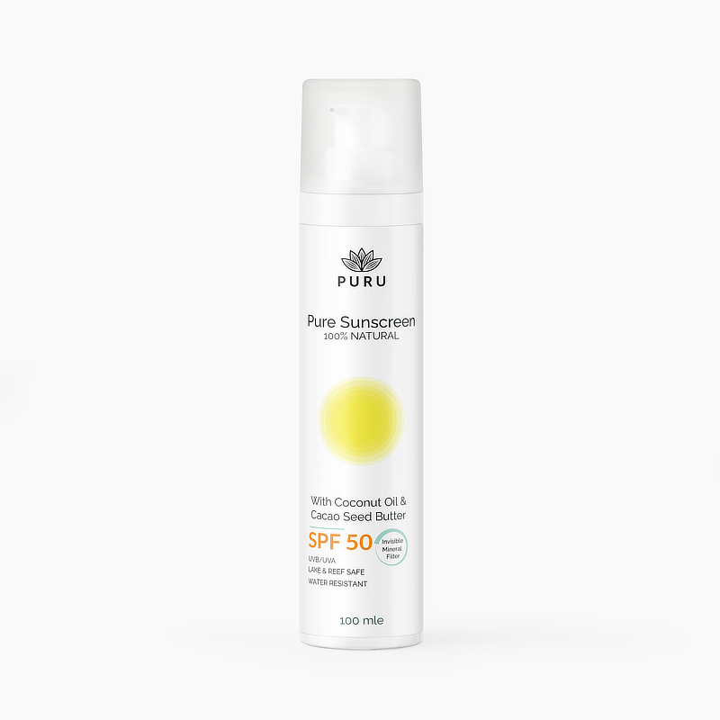 PURU Crema solare pura SPF50 Flacone rotondo 100ml