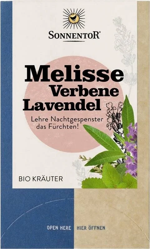 Sonnentor Melissa Verbena Lavanda Tè BIO 18 pezzi