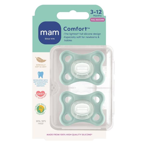Ciuccio MAM Comfort in silicone 0-12 mesi, confezione da 2 pezzi