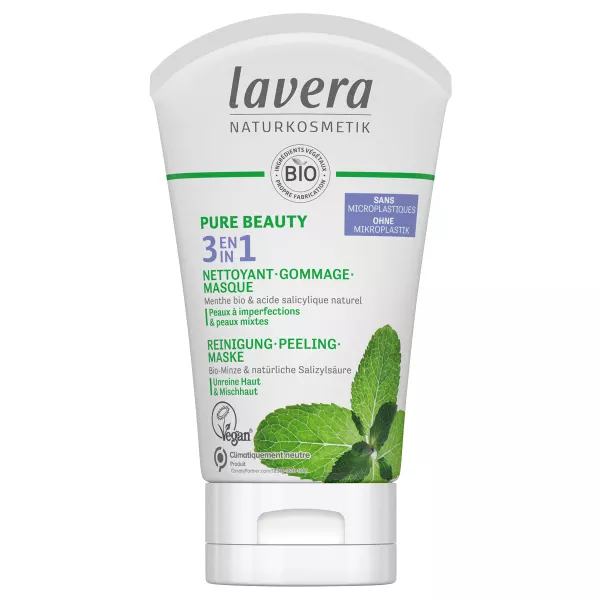 Lavera 3in1 Maschera detergente esfoliante pura bellezza 125ml
