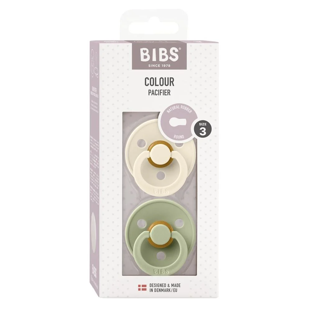 BIBS Colour Latex Round 12-18m avorio salvia 2 pezzi