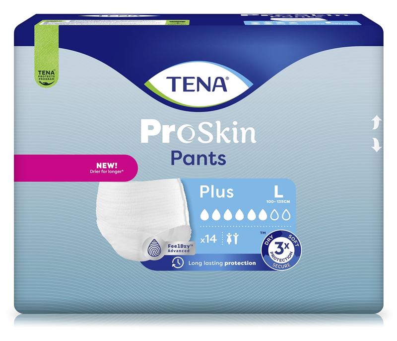 TENA Pants Plus L 100-135cm 14 pezzi