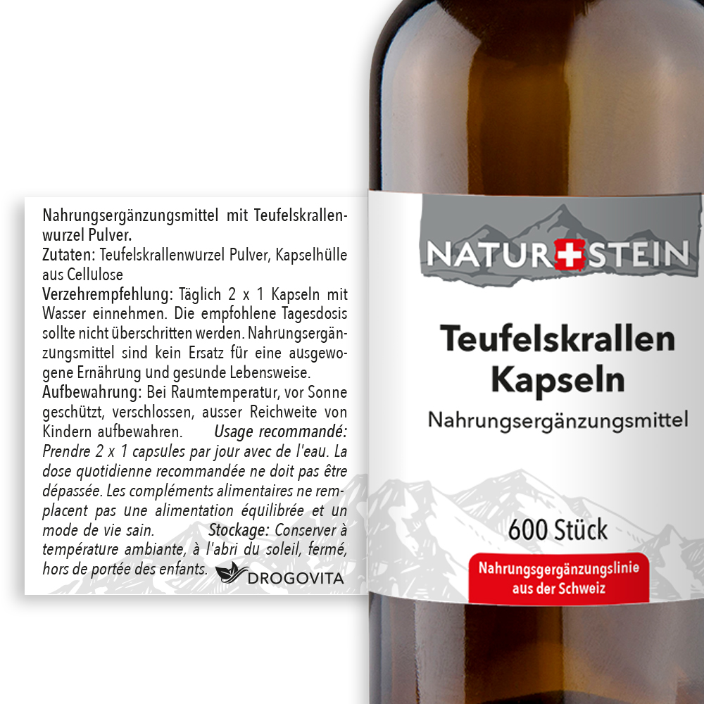 Naturstein Teufelskrallen Kapseln 600 Stück