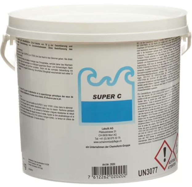 SUPER C compresse shock al cloro 70g 38 pezzi