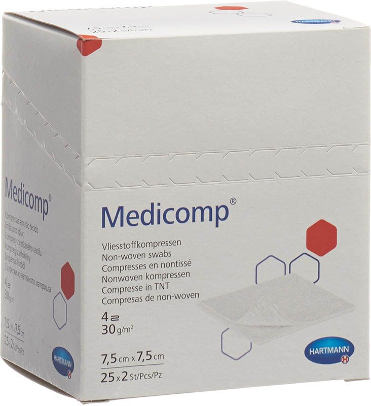 Medicomp Bl 4 pieghe S30 7,5x7,5cm sterile 25 x 2 pezzi