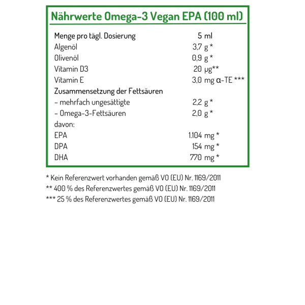 NORSAN Omega-3 VEGAN EPA Olio 100ml