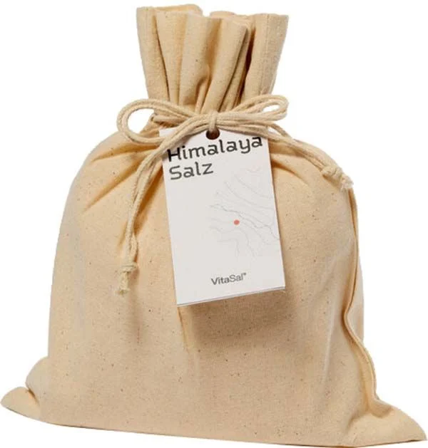VITASAL sale cristallino dell'Himalaya sacchetto di lino fine Btl 1000g