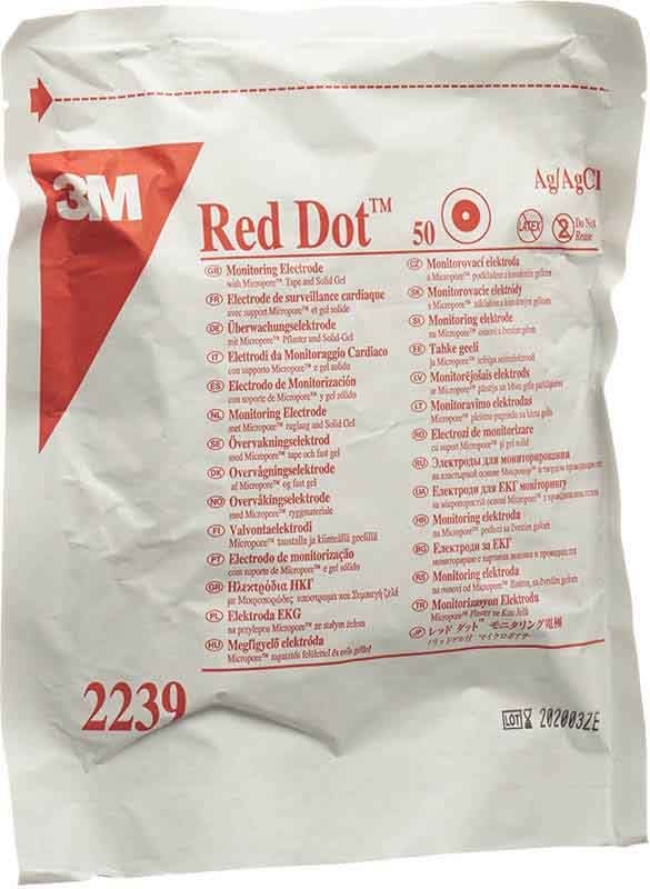 3M RED DOT EKG Elekt Micropore Erw rotondo nuovo 50 pezzi