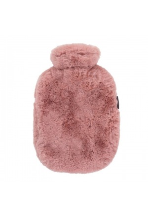 Fashy bottiglia d'acqua calda 0,8l copertura in pile morbido rosso chiaro