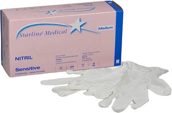 STARLINE Nitrile Sensit M non sterile senza polvere bianco 200 pezzi