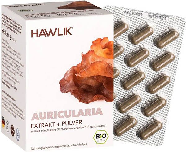 HAWLIK Estratto di Auricularia + Polvere Caps 120 Caps