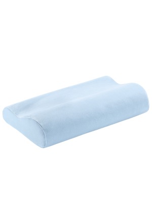 ELSA cuscino per il collo 50x11cm fodera in velluto azzurro