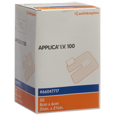Applica i.v.100 cannula fissa 8x6cm con tampone 50 pezzi