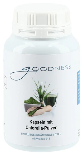 GOODNESS Clorella in polvere Vitamina B12 Capsule 600 mg 90 Capsule