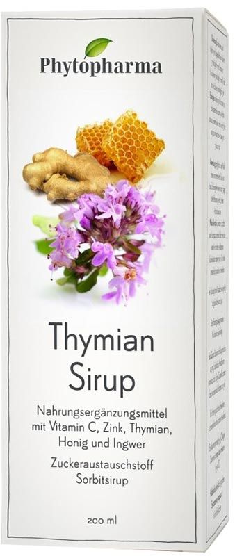 Sciroppo di timo Phytopharma con vitamina C, zinco, miele e zenzero 200 ml