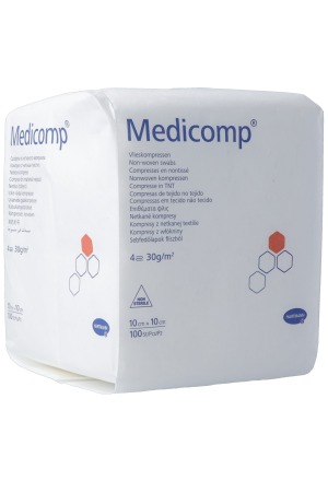 Medicomp 4 pieghe S30 10x10cm non sterile Btl 100 pezzi