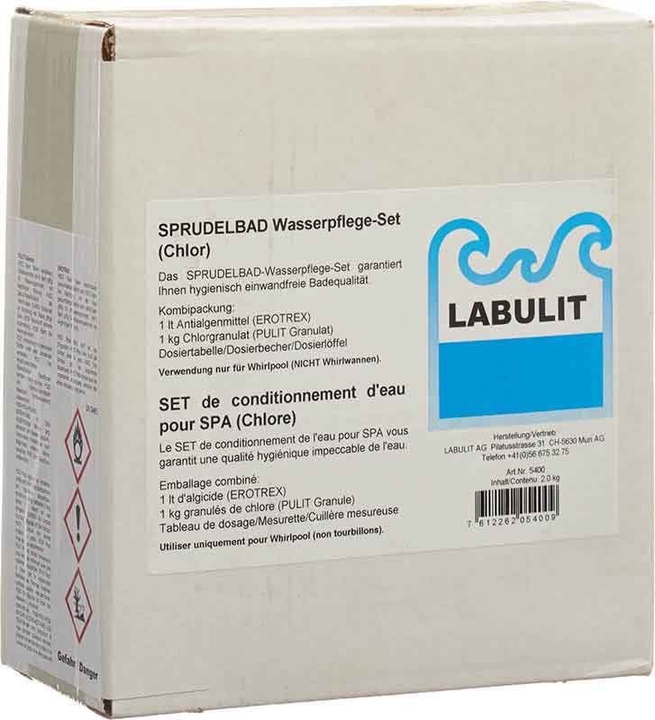LABULIT set per la cura dell'acqua del bagnoschiuma cloro 2kg