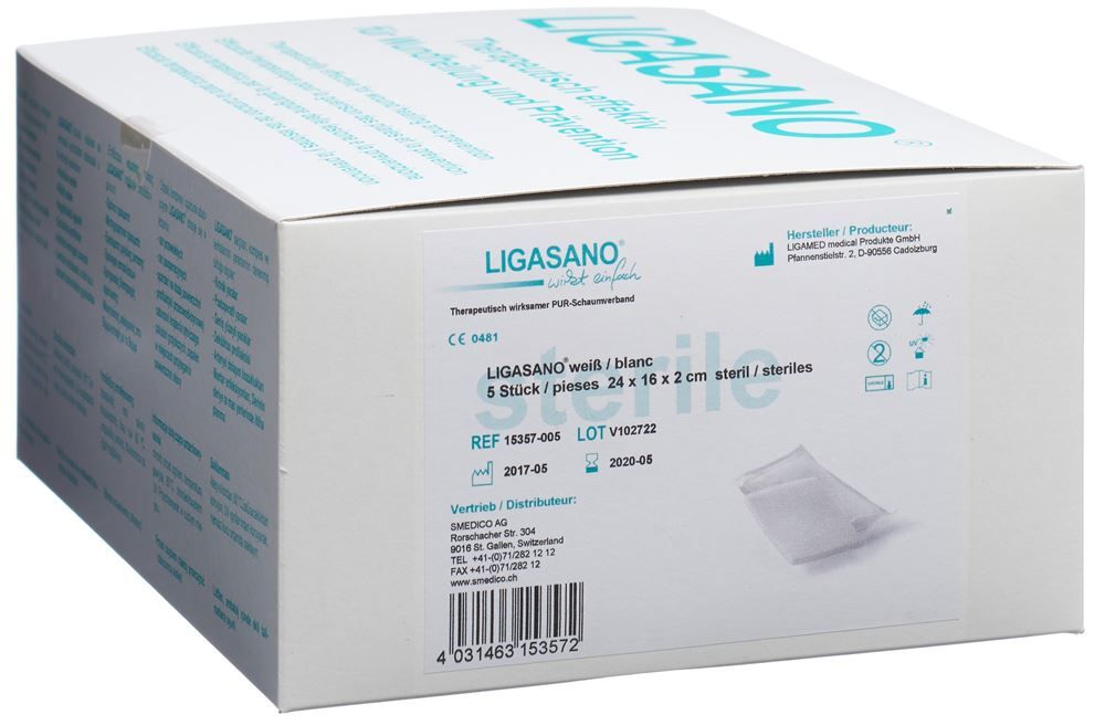 LIGASANO impacchi di schiuma 24x16x2cm sterili 5 pezzi