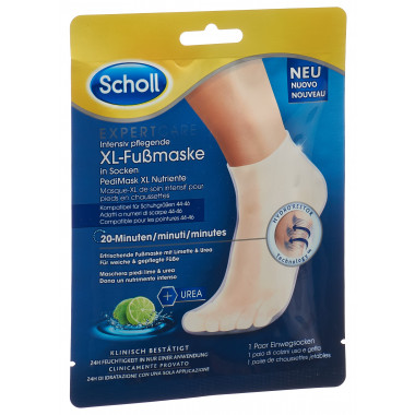 Scholl Expert Care maschera rinfrescante per piedi XL con lime uomo 1 paio