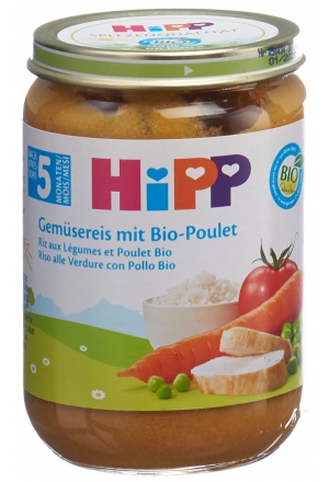 HiPP Riso vegetale con vasetto di pollo biologico 190g