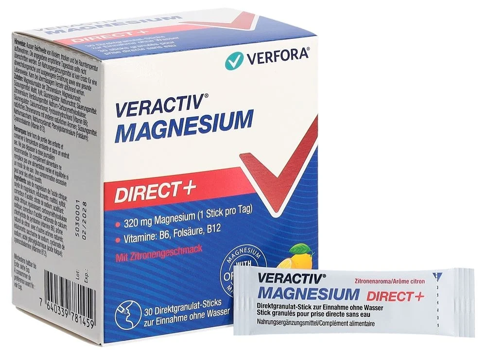 Veractiv Magnesium Direct+ Stick al limone 30 pezzi