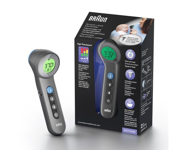 BRAUN No Touch+Forehead Age Prec BNT 400B nero